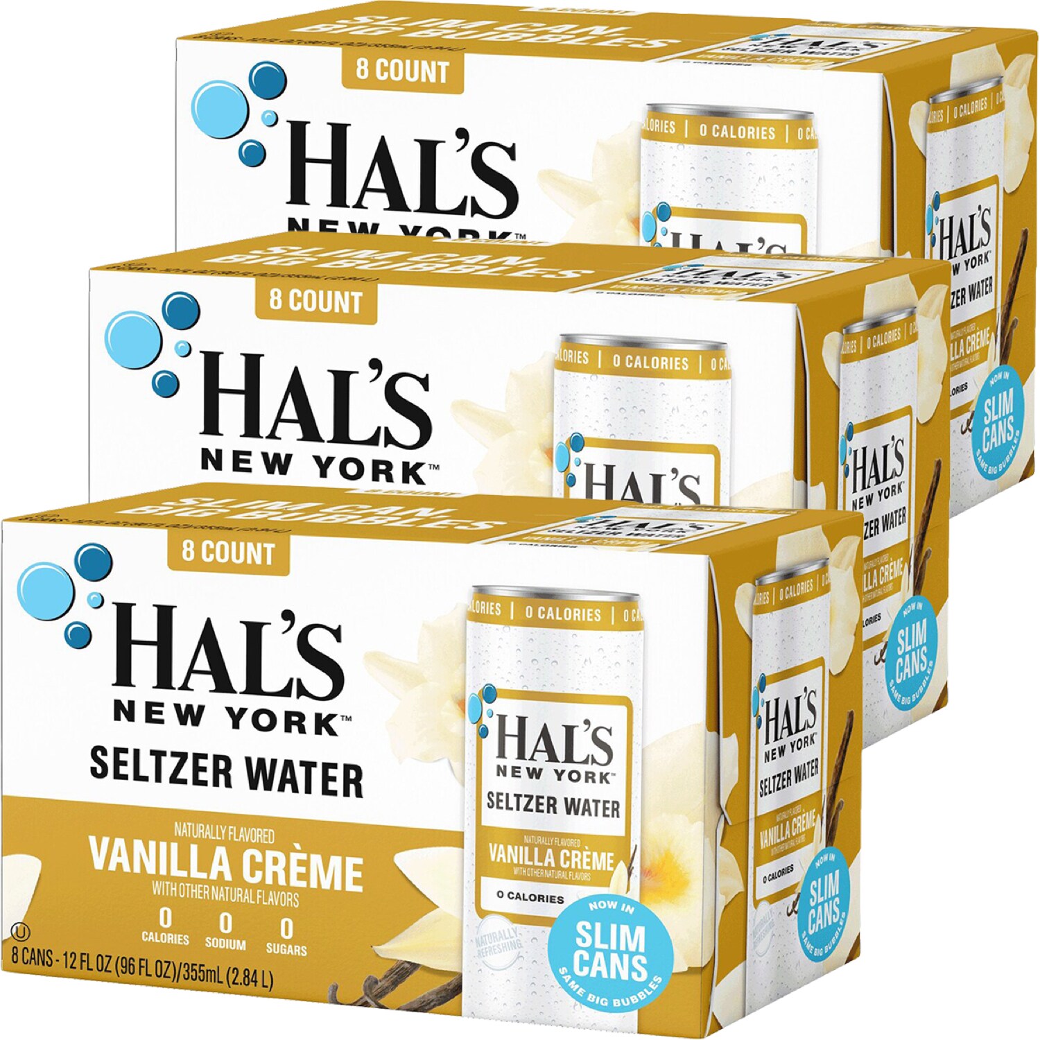 Hal's New York Seltzer Water, Vanilla Crème, Case