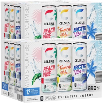 Celsius Sparkling Energy Drink, Vibe Variety Pack, Case