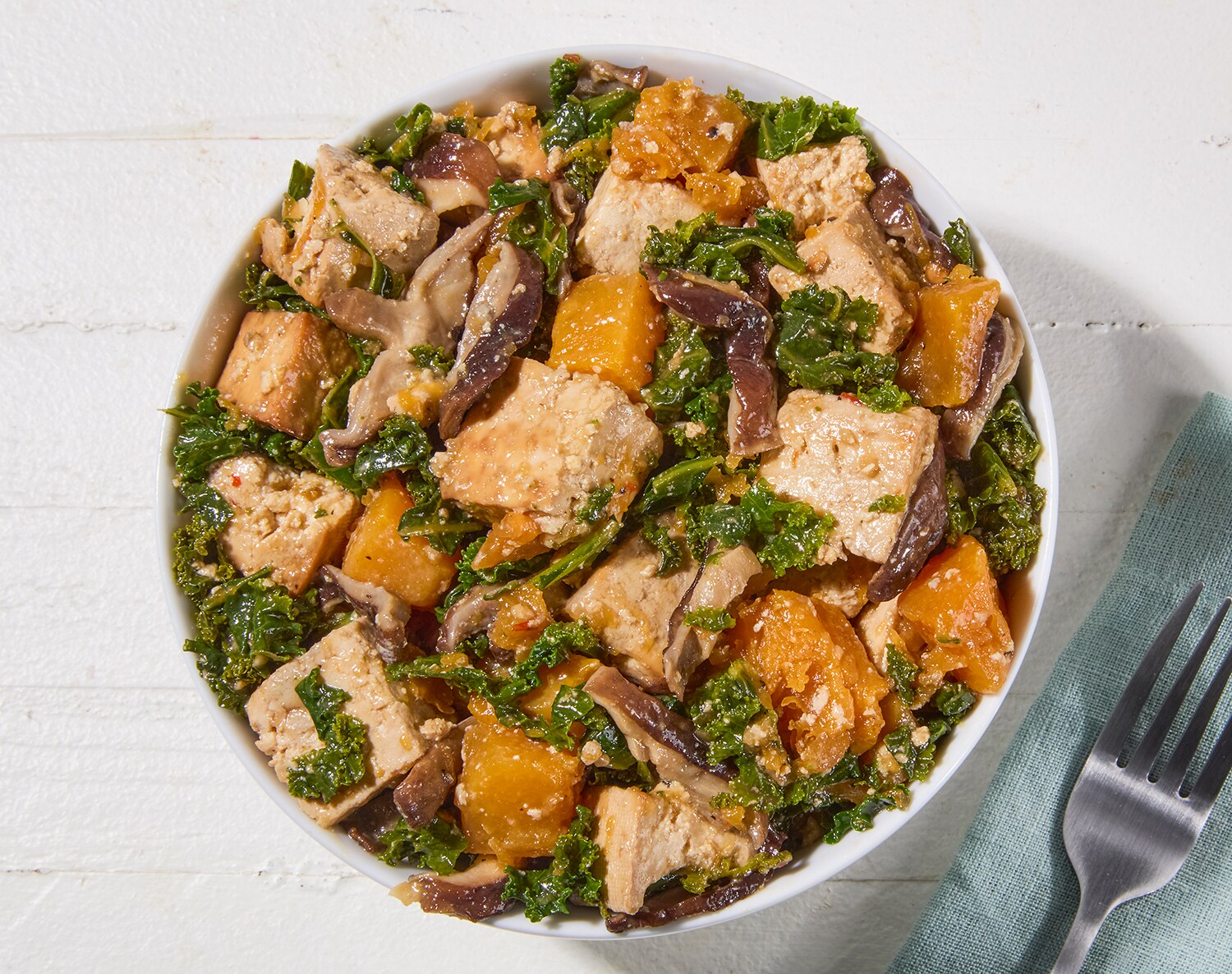 FreshDirect Roasted Tofu, Butternut Squash, and Kale Salad, image 2 of 2 slides
