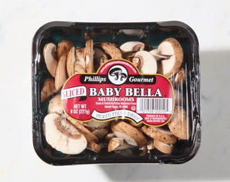Sliced Baby Bella Mushrooms, Packaged