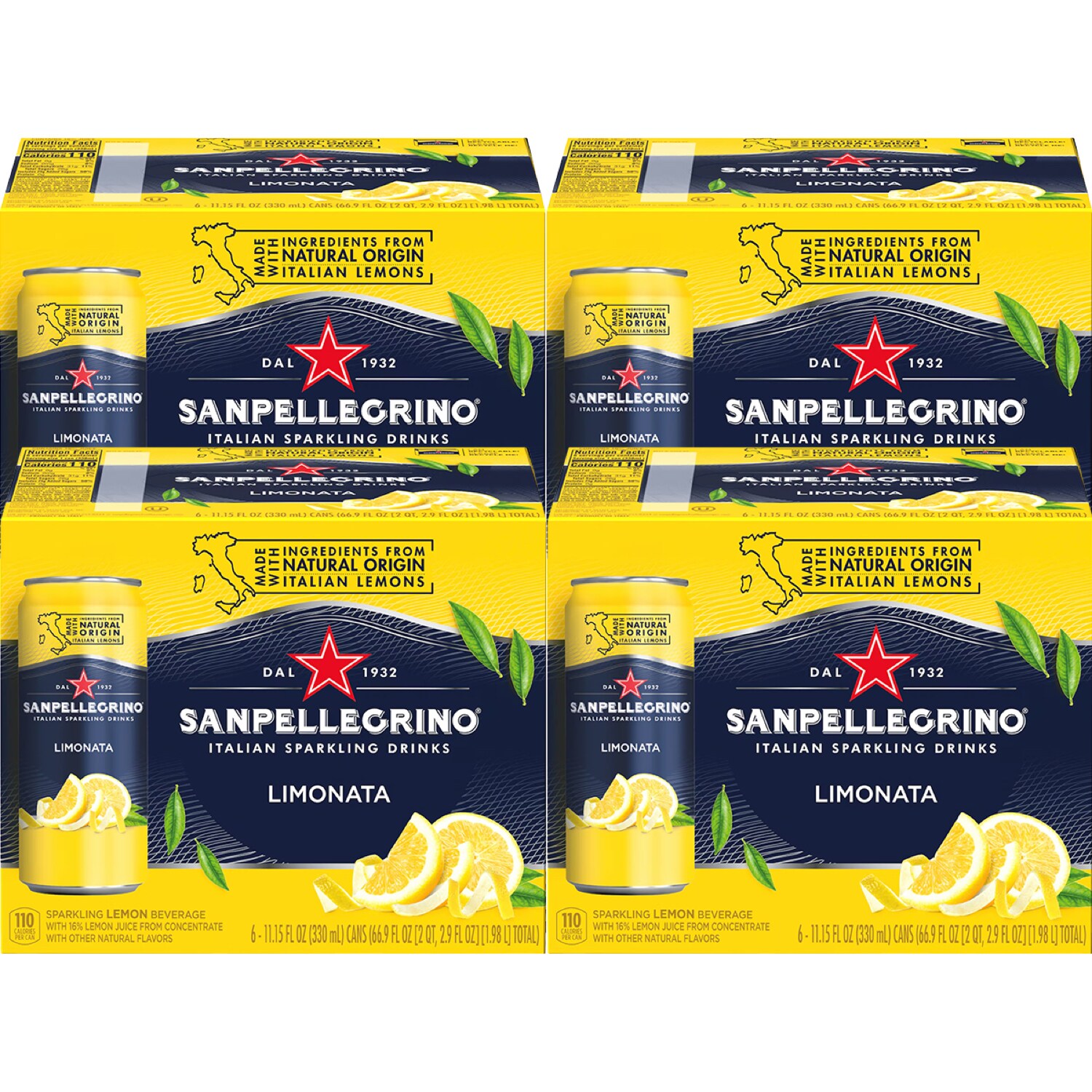 San Pellegrino Sparkling Fruit Beverage, Limonata (Lemon), Case