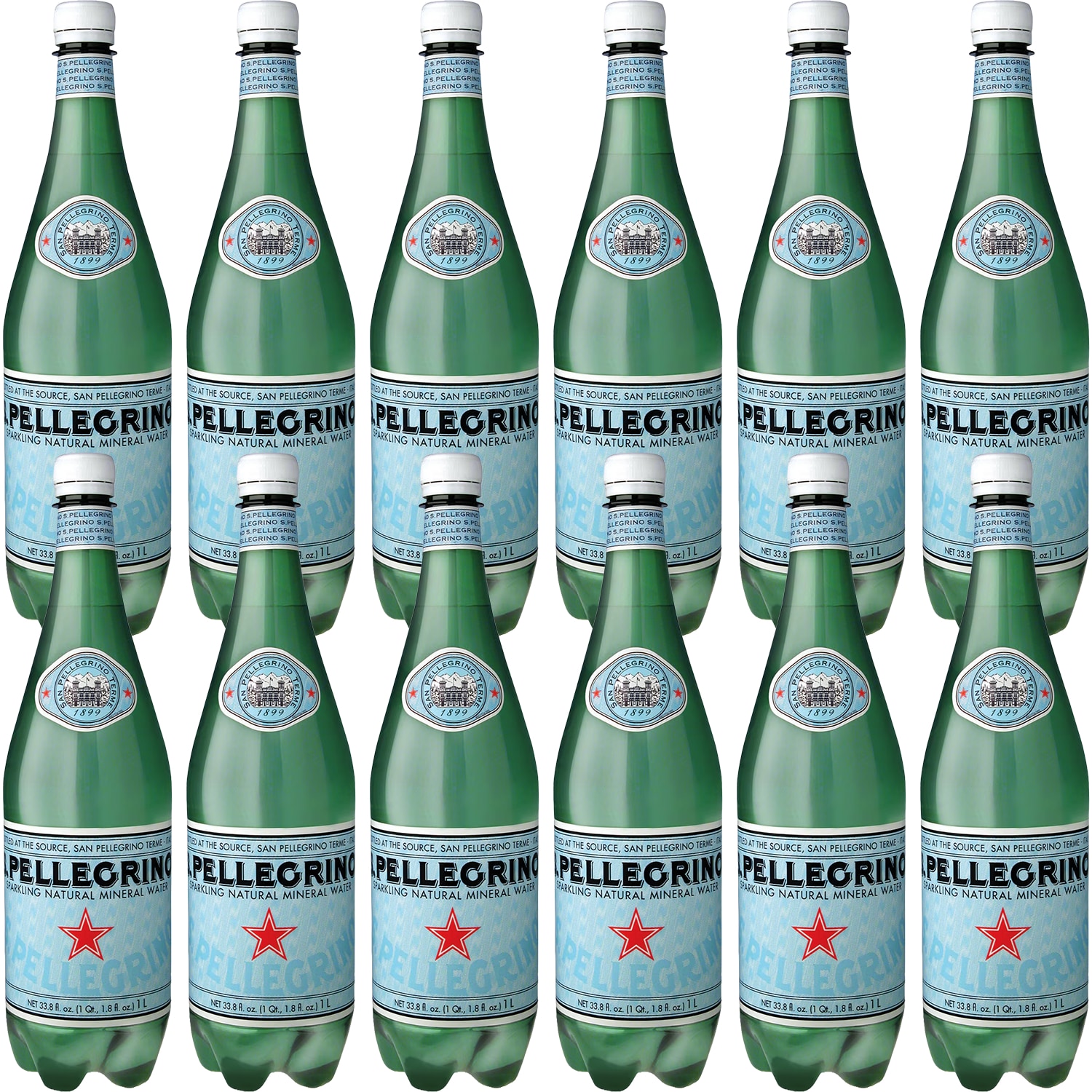 S.Pellegrino Sparkling Natural Mineral Water, Plastic Bottle, Case