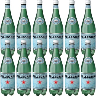 S.Pellegrino Sparkling Natural Mineral Water, Plastic Bottle, Case