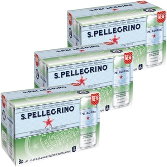 S.Pellegrino Sparkling Natural Mineral Water, Cans, Case