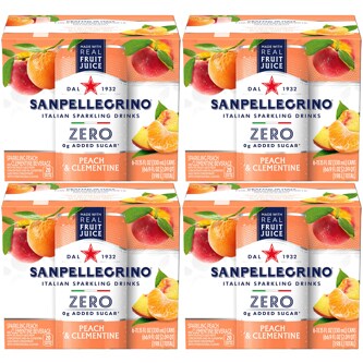 San Pellegrino Italian Sparkling Drinks, Peach & Clementine, Cans, Case