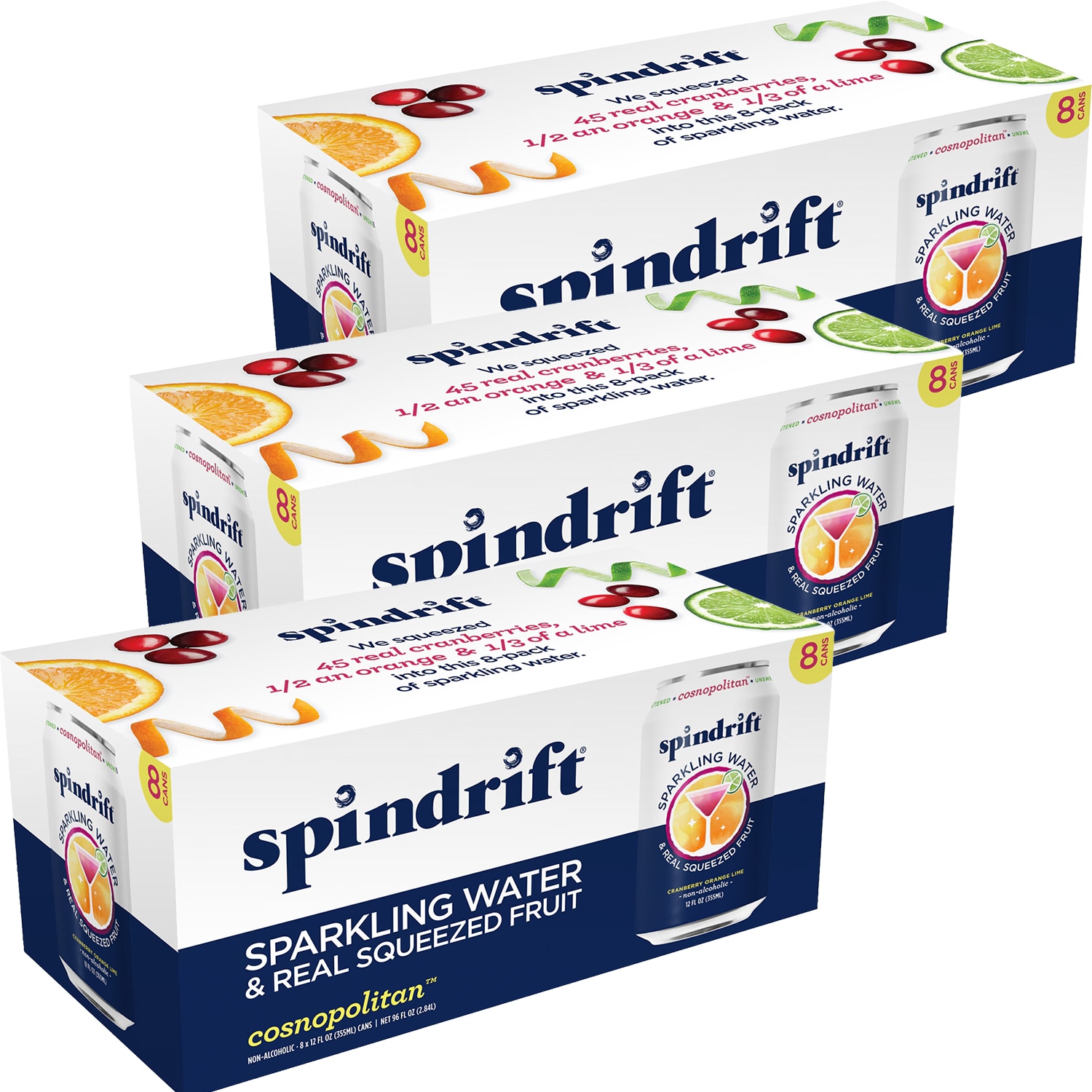 Spindrift Sparkling Water, Cosnopolitan, Cans, Case