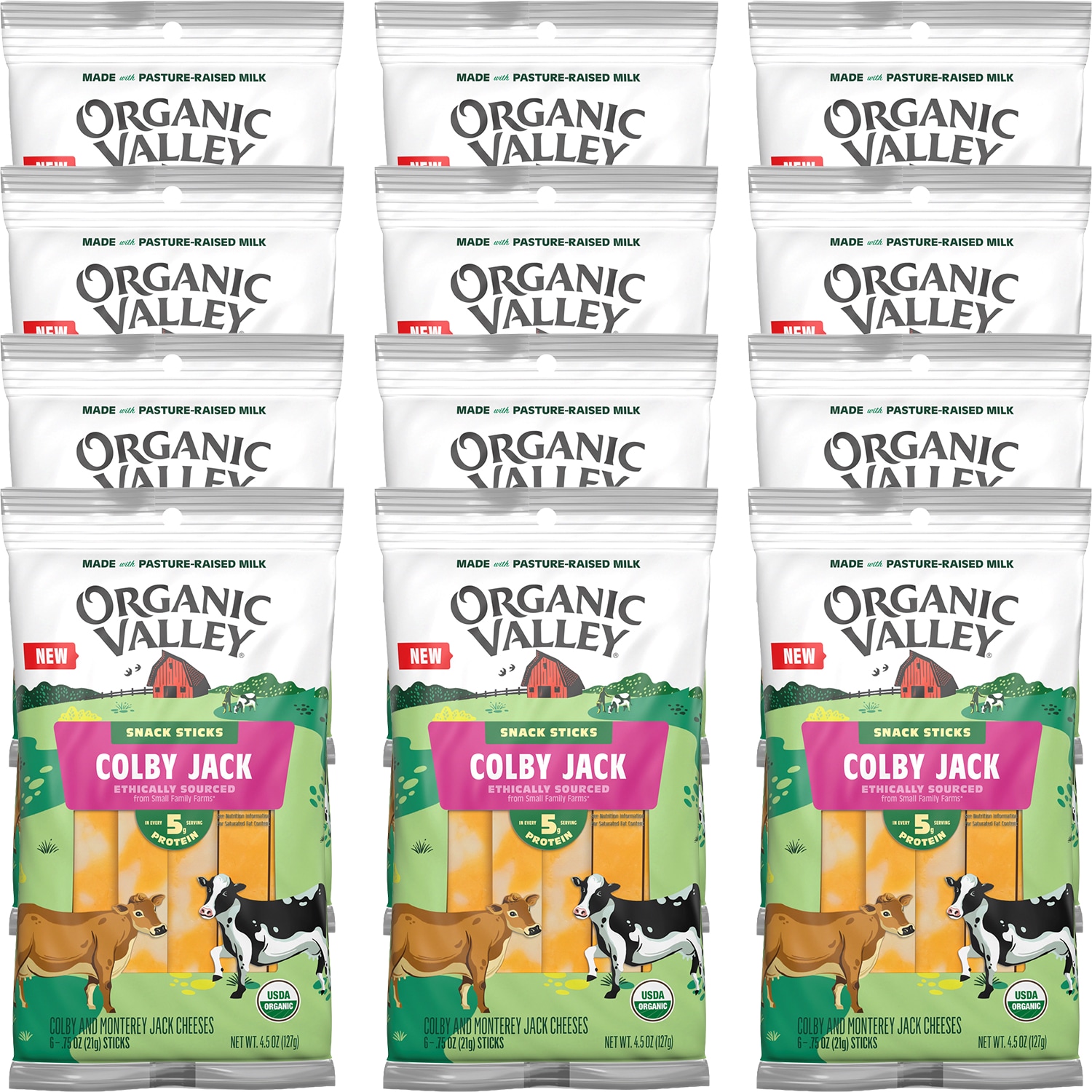 Organic Valley Colby-Jack Snack Stick, Case