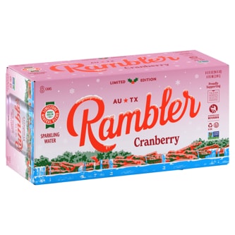 Rambler Sparkling Mineral Water, Cranberry, Cans