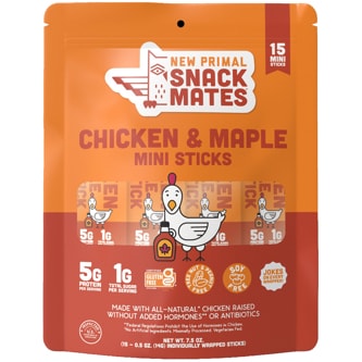 The New Primal Snack Mates Mini Stick, Chicken & Maple