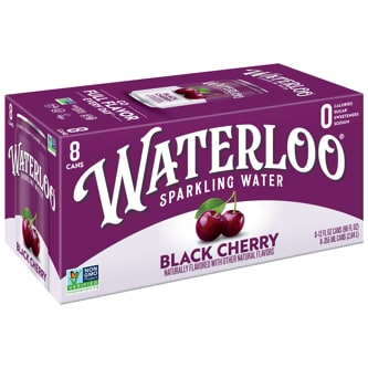 Waterloo Sparkling Water, Black Cherry, Cans