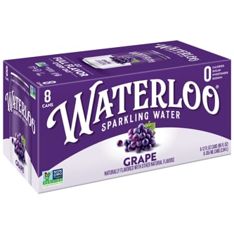 Waterloo Sparkling Water, Grape, Cans