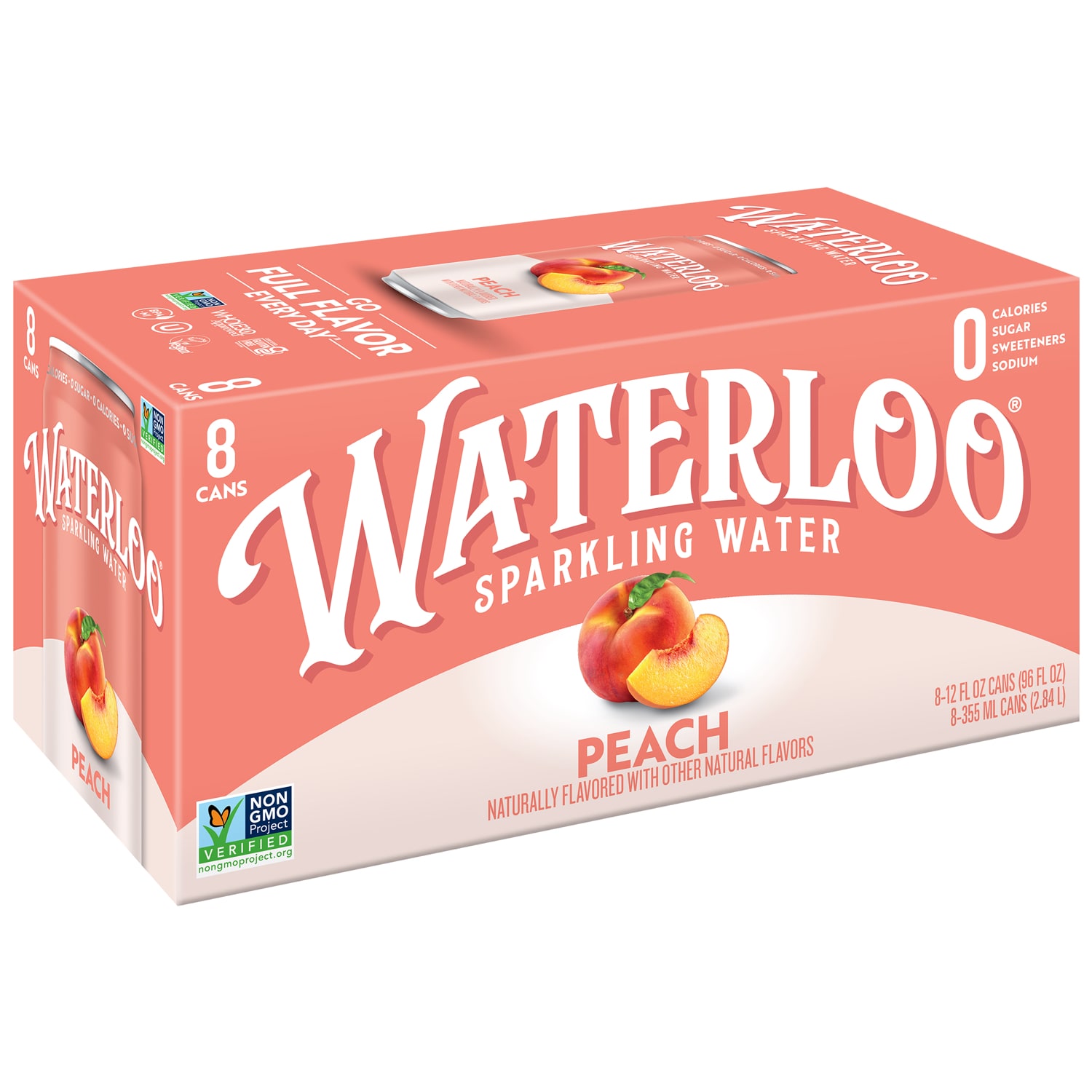 Waterloo Sparkling Water, Peach, Cans