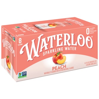 Waterloo Sparkling Water, Peach, Cans
