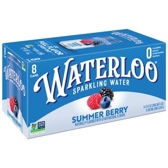 Waterloo Sparkling Water, Summer Berry, Cans