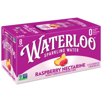 Waterloo Sparkling Water, Raspberry Nectarine, Cans
