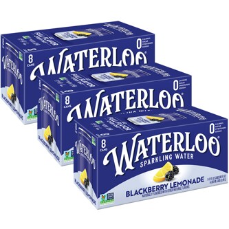 Waterloo Sparkling Water, Blackberry Lemonade, Cans