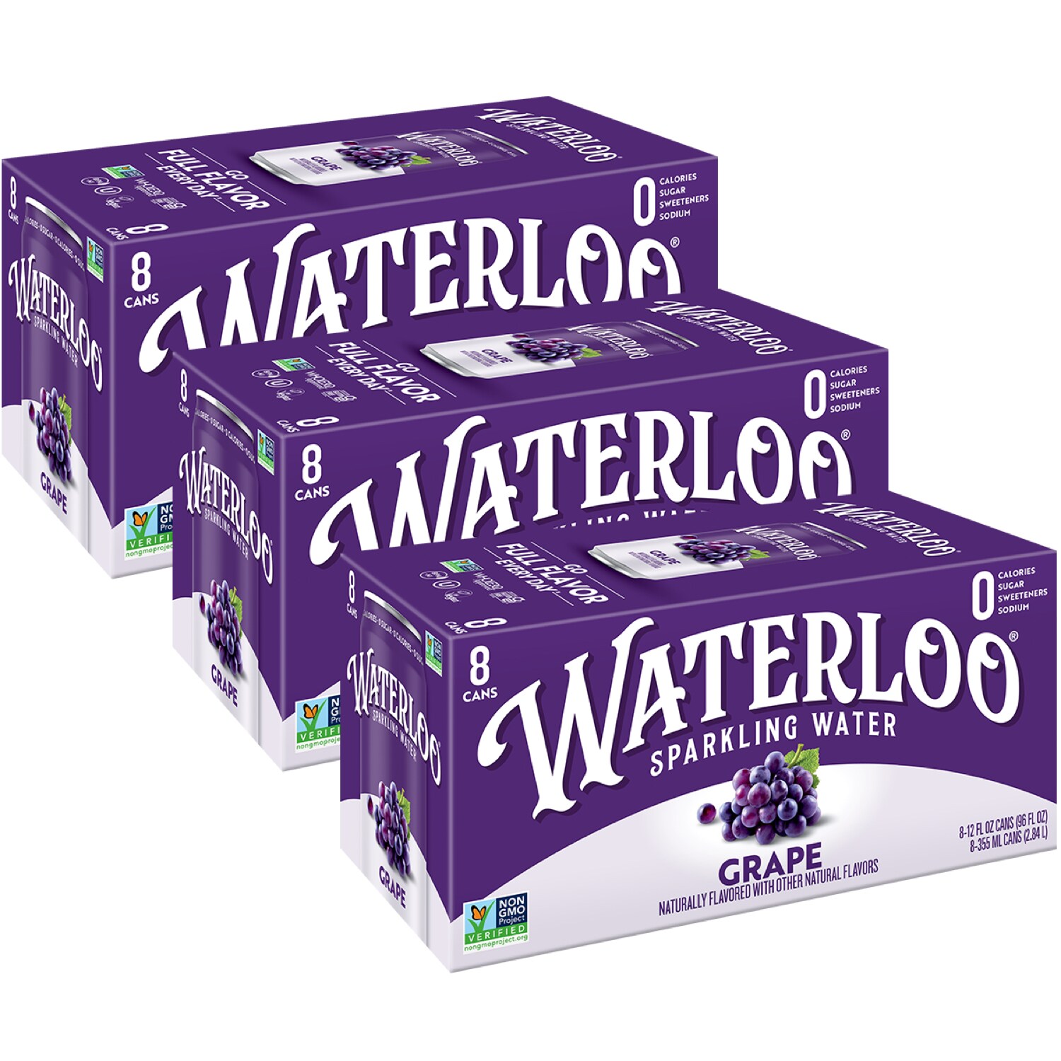 Waterloo Sparkling Water, Grape, Cans
