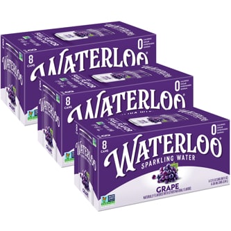 Waterloo Sparkling Water, Grape, Cans