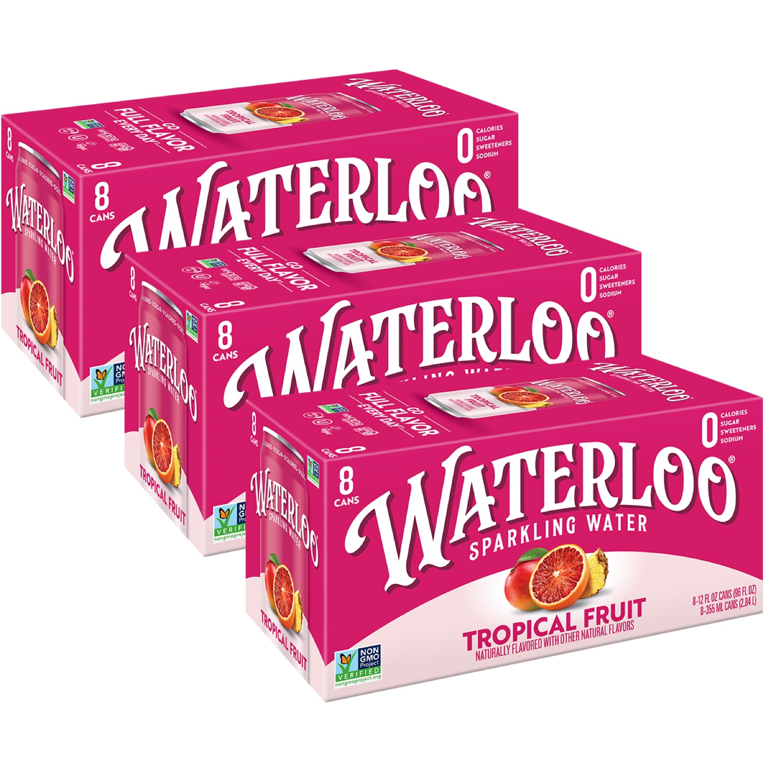 Waterloo Sparkling Water, Tropical Fruit, Cans