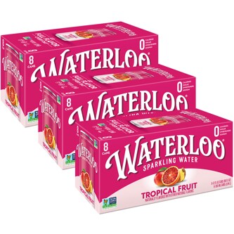 Waterloo Sparkling Water, Tropical Fruit, Cans