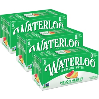 Waterloo Sparkling Water, Melon Medley, Cans, Case