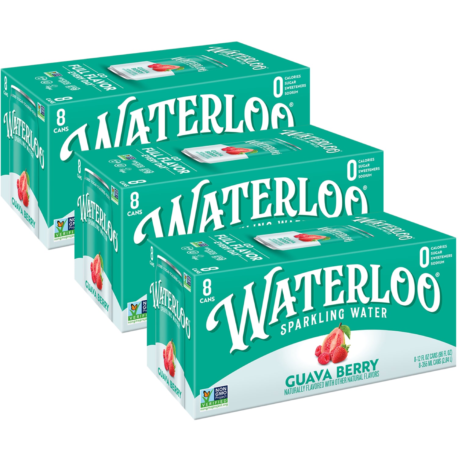 Waterloo Sparkling Water, Guava Berry, Cans, Case