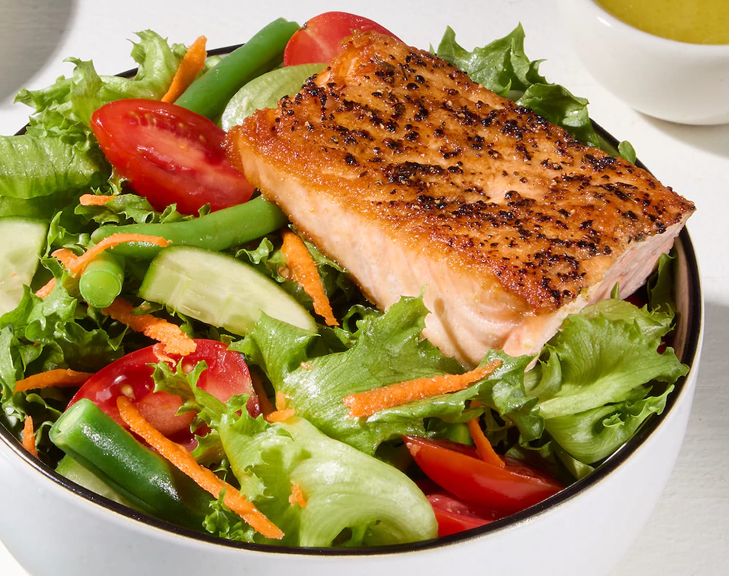 FreshDirect Green Salad with Grilled Salmon