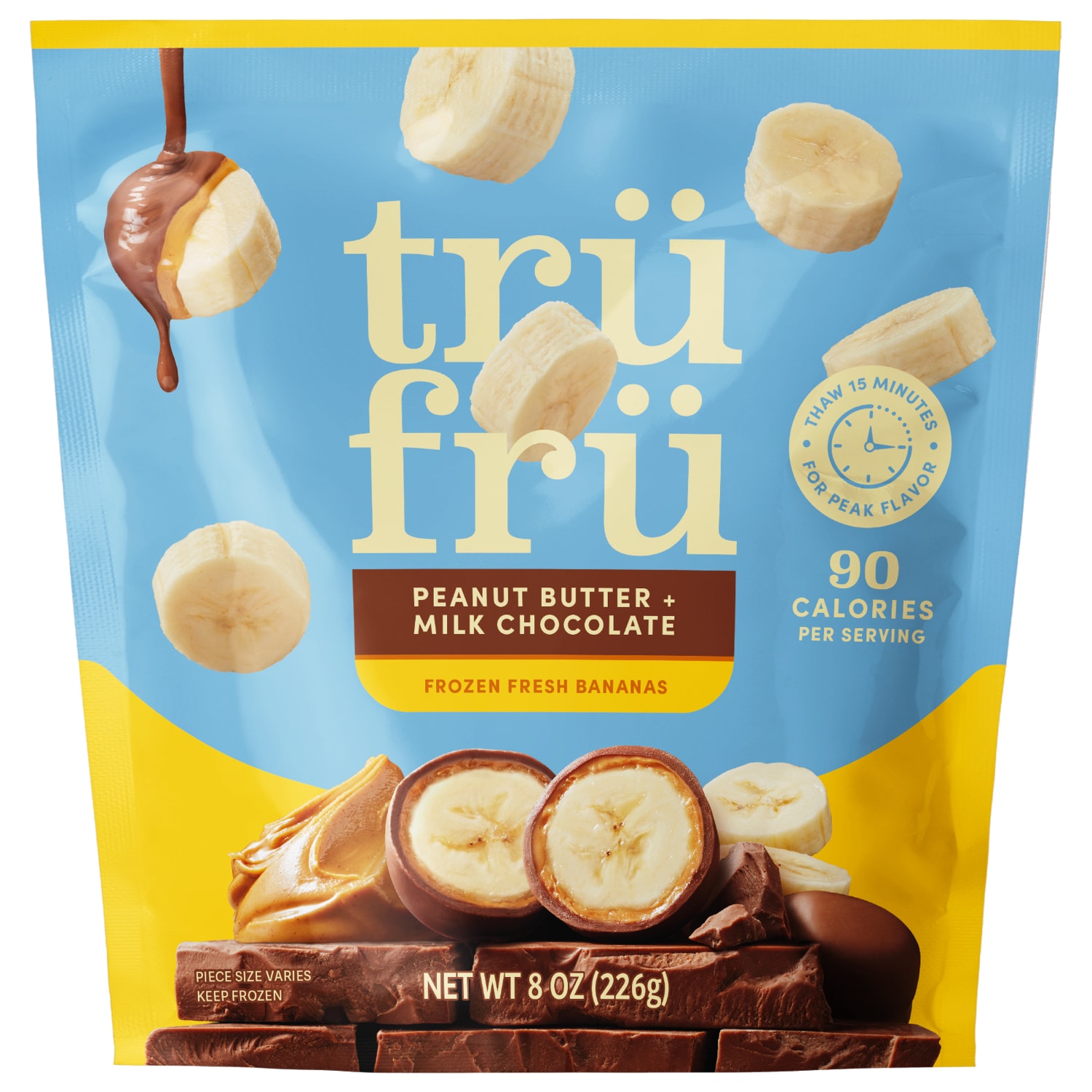 Tru Fru Bananas in Peanut Butter & Milk Chocolate, Frozen