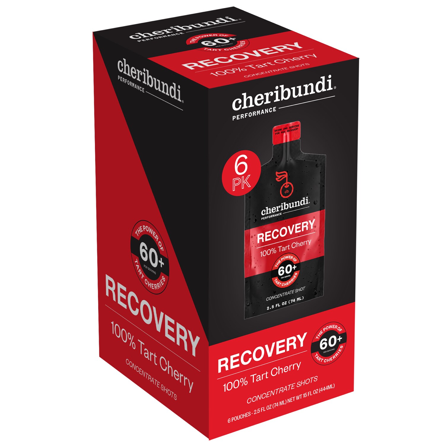 Cheribundi Recovery Tart Cherry Juice Concentrate, Pouches 