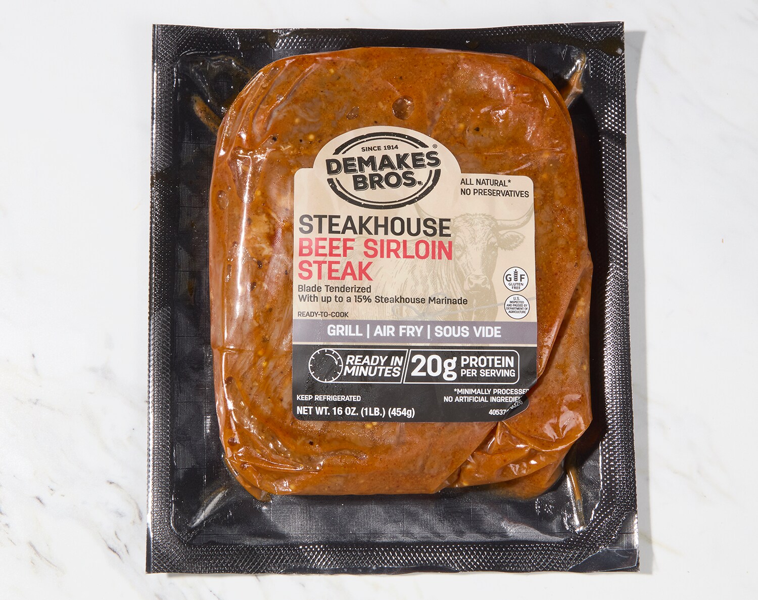 Demakes Bros. Beef Sirloin Steak, Steakhouse, Frozen