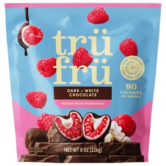 Tru Fru Raspberries in Dark & White Chocolate, Frozen