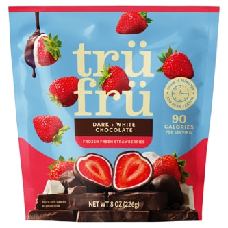 Tru Fru Strawberries in Dark & White Chocolate, Frozen