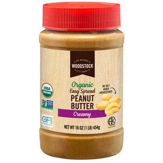 Woodstock Organic Easy Spread Peanut Butter, Smooth
