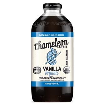 Chameleon Cold-Brew Organic Coffee Concentrate, Vanilla, Glass Bottle