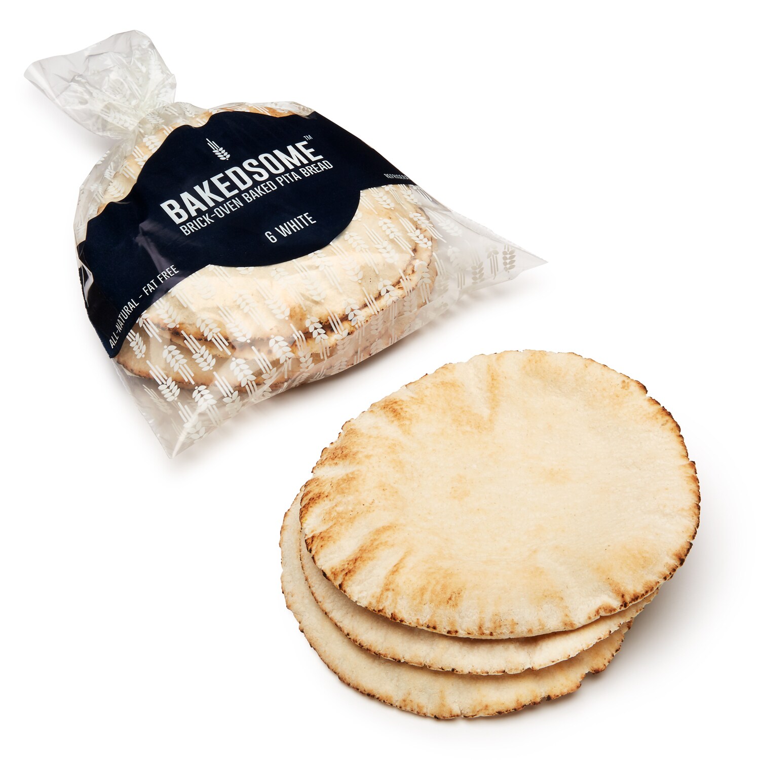 Bakedsome Brick-Oven Baked White Pita Bread