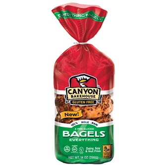Canyon Bakehouse Gluten Free Bagels, Everything, Frozen
