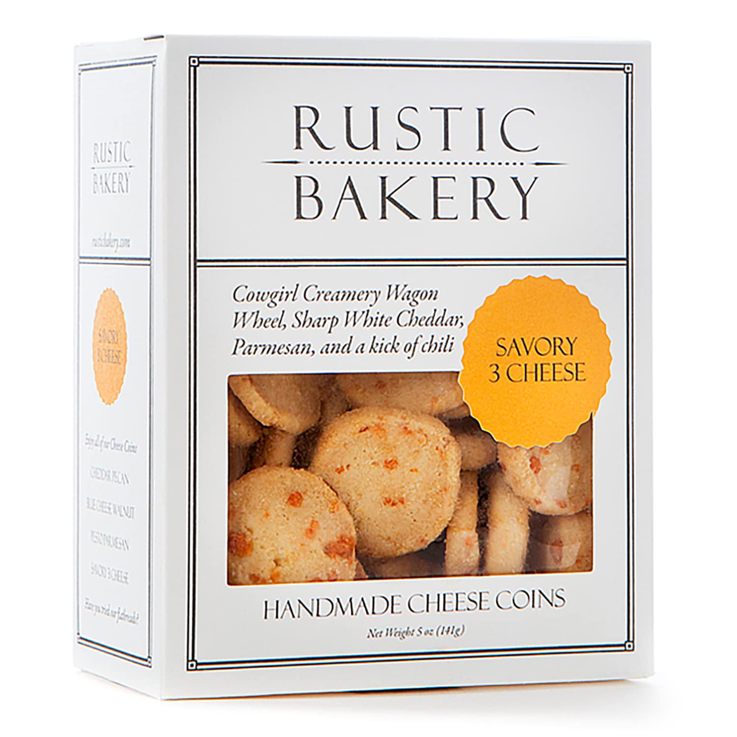 Rustic Bakery Handmade Cheese Coins, Savory Three Cheese