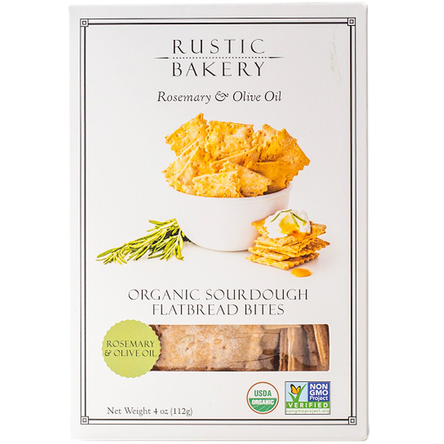 Rustic Bakery Organic Sourdough Flatbread Bites, Rosemary & Olive Oil