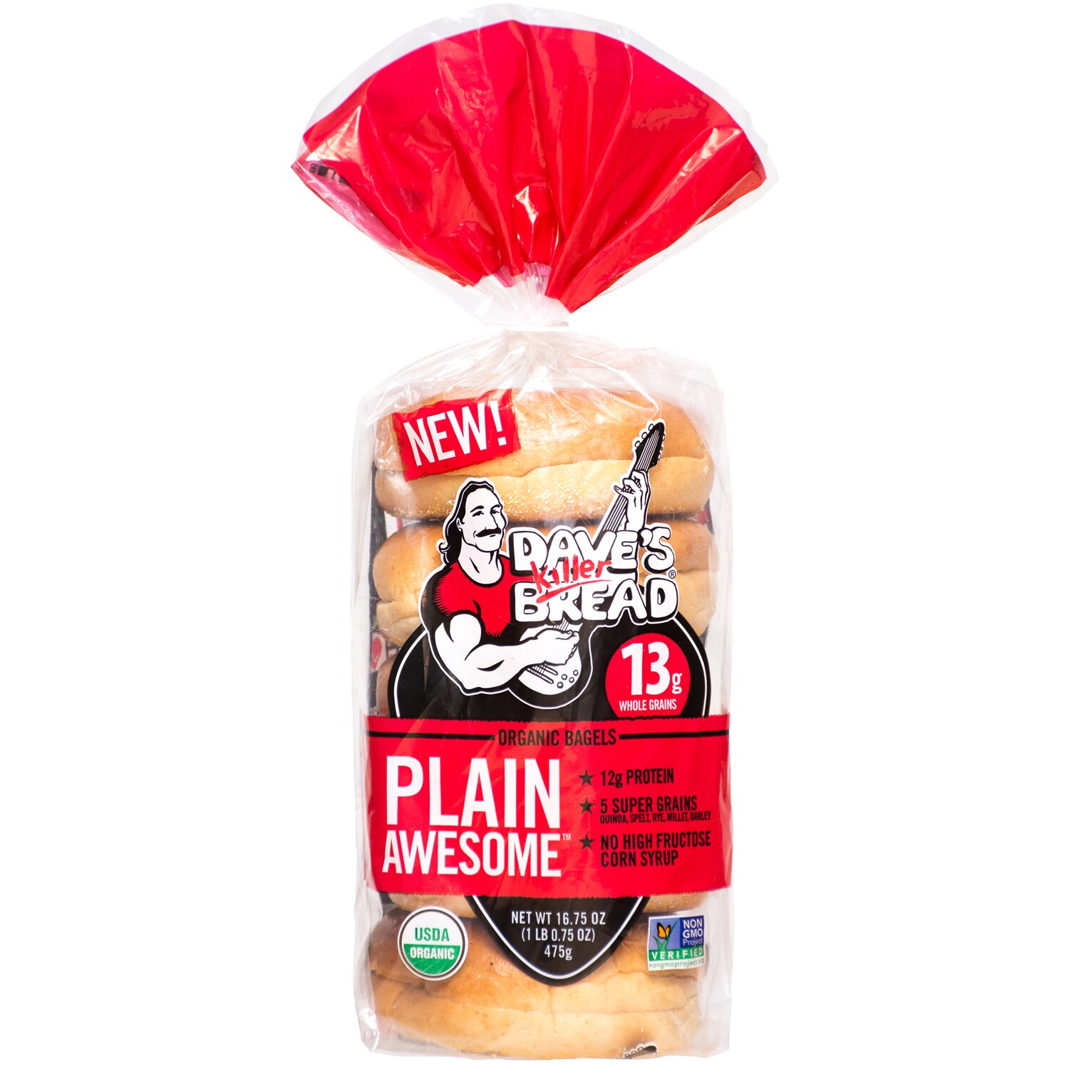 Dave's Killer Bread Organic Bagels, Plain Awesome