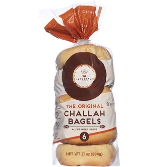 Jack Bakes Challah Bagels, Original, Frozen