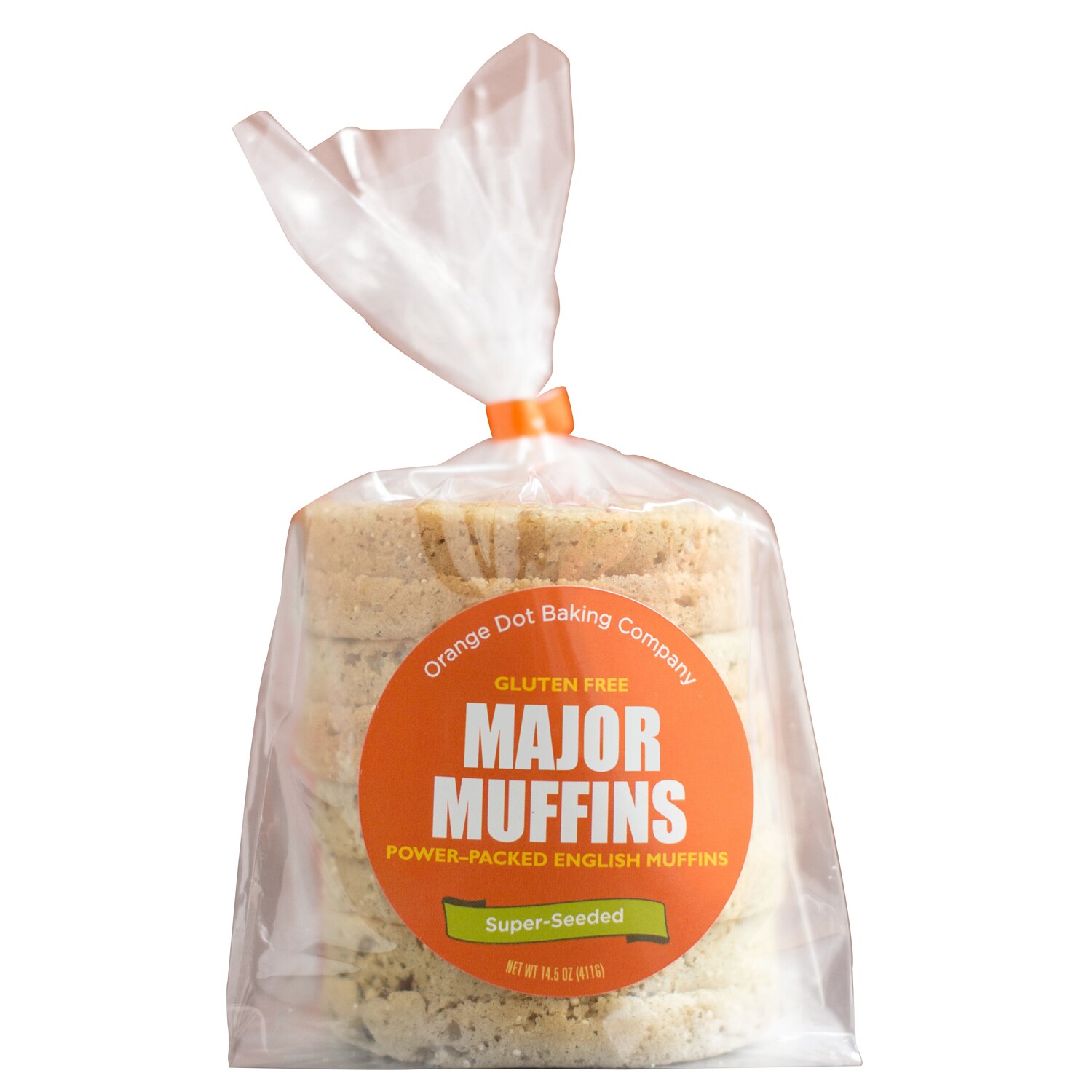 Orange Dot Baking Company Gluten Free English Muffins, Super-Seeded, Frozen
