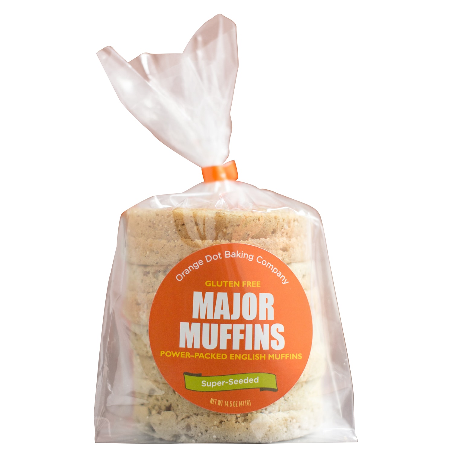 Orange Dot Baking Company Gluten Free English Muffins, Super-Seeded, Frozen