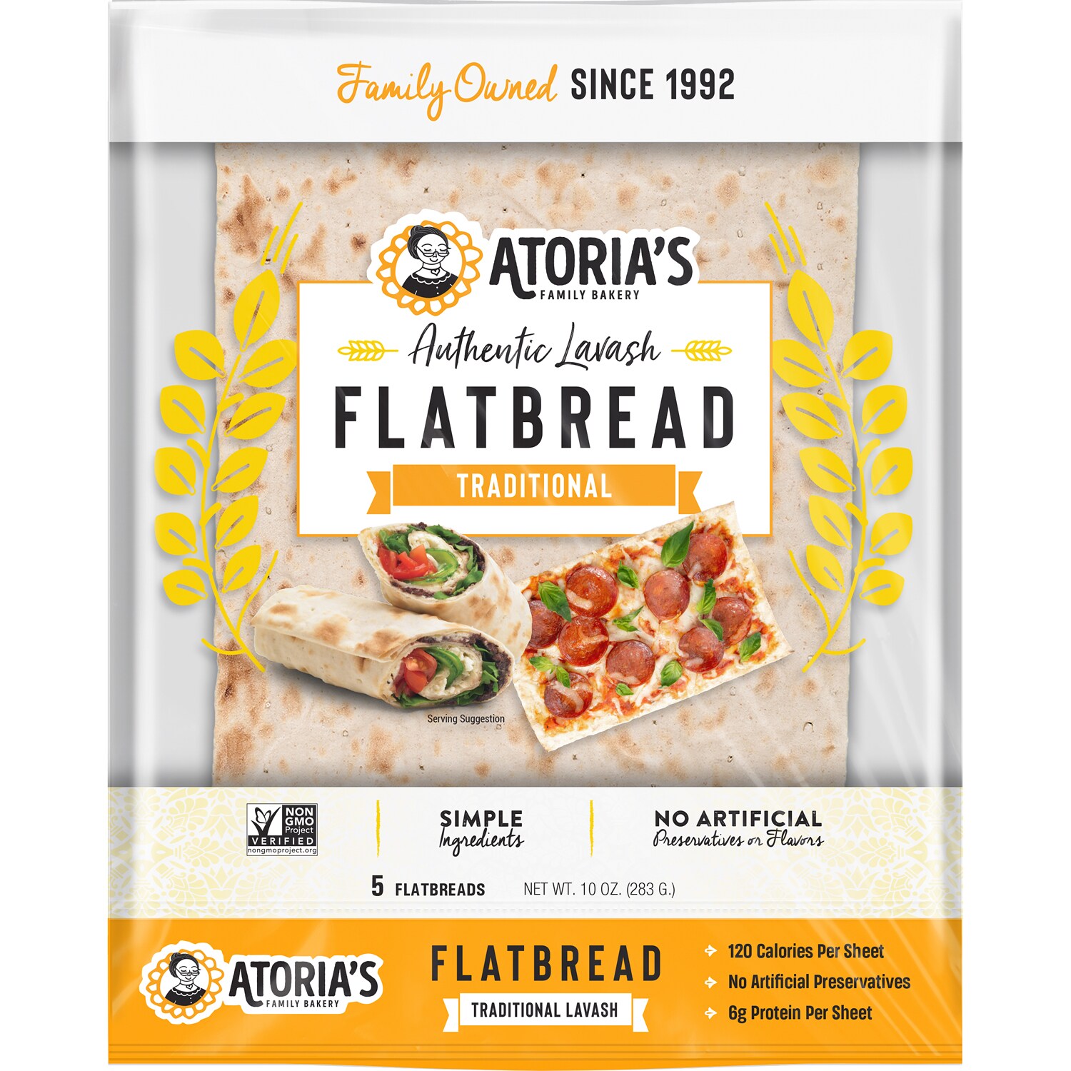 Atoria's Family Bakery Traditional Lavash, Frozen