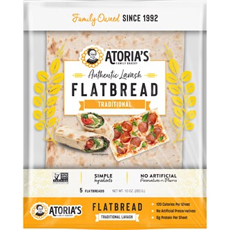 Atoria's Family Bakery Traditional Lavash, Frozen