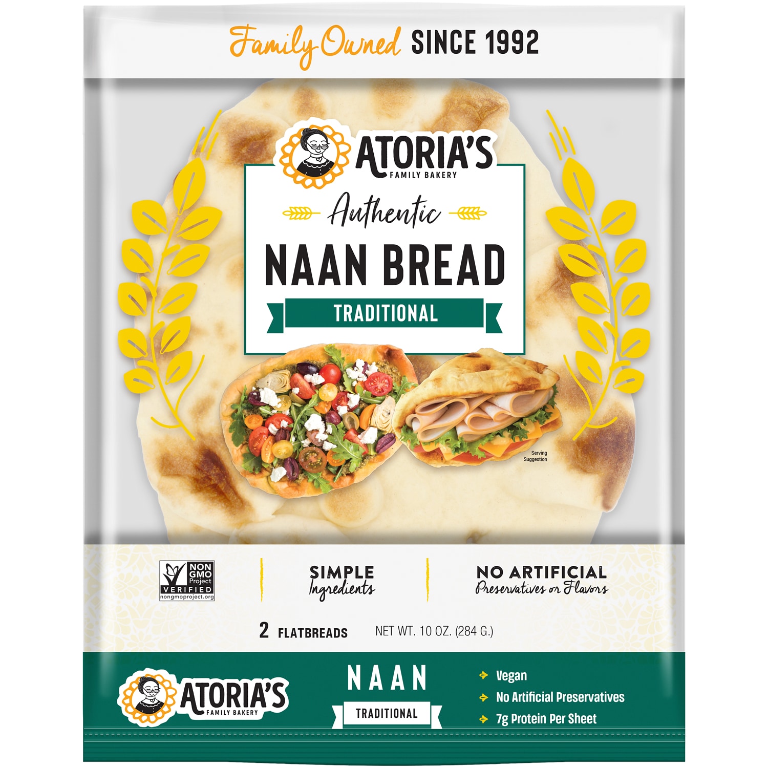 Atoria's Family Bakery Traditional Naan, Frozen