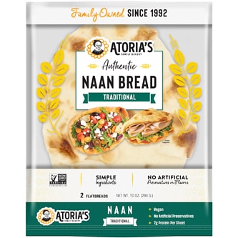Atoria's Family Bakery Traditional Naan, Frozen