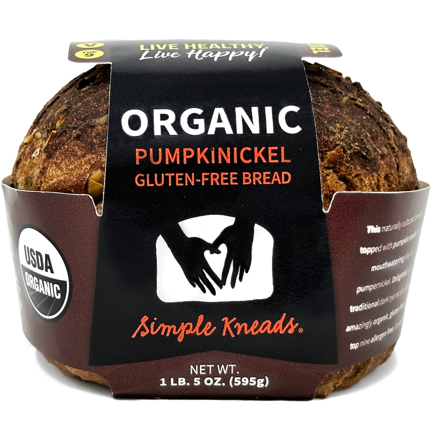 Simple Kneads Organic Gluten-Free Pumpkinickel Bread