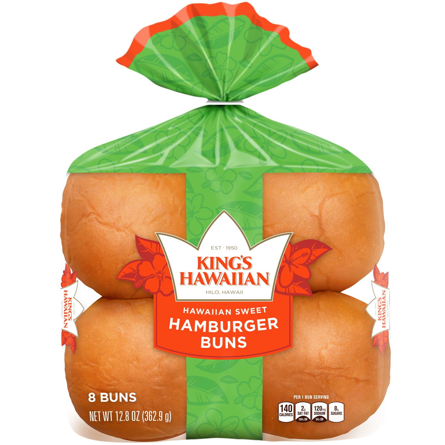 King's Hawaiian Original Hawaiian Sweet Hamburger Buns, Frozen
