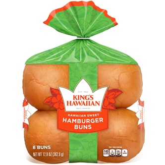 King's Hawaiian Original Hawaiian Sweet Hamburger Buns, Frozen