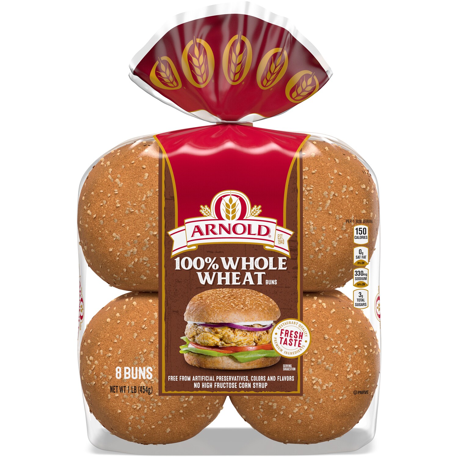 Arnold 100% Whole Wheat Buns